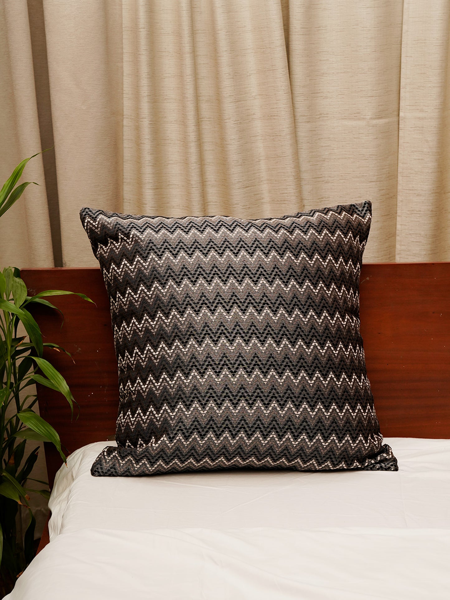 Cushion Cover Polyester Blend Abstract Brown - 24" X 24"