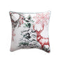 Printed Reindeer Cushion Cover with Antique Gold Embroidery and Cord Piping Cotton Blend Multi - 16" x 16"