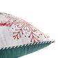 Printed Reindeer Cushion Cover with Antique Gold Embroidery and Cord Piping Cotton Blend Multi - 16" x 16"