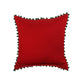 Pom Pom Cushion Cover Polyester Blend Solid Red - 16" x 16"