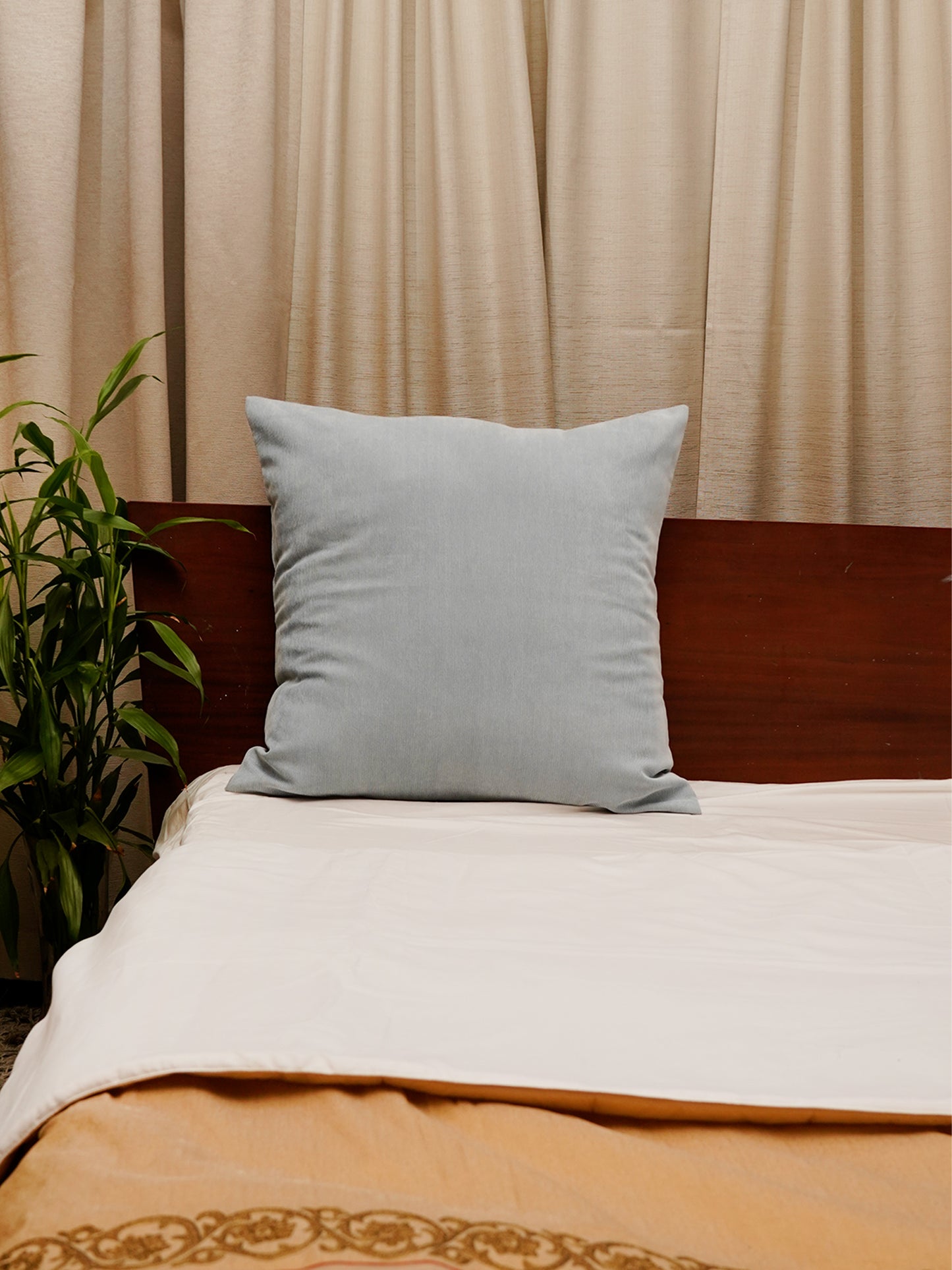 Cushion Cover Polyster Blend Self Textured Blue - 24"X24"