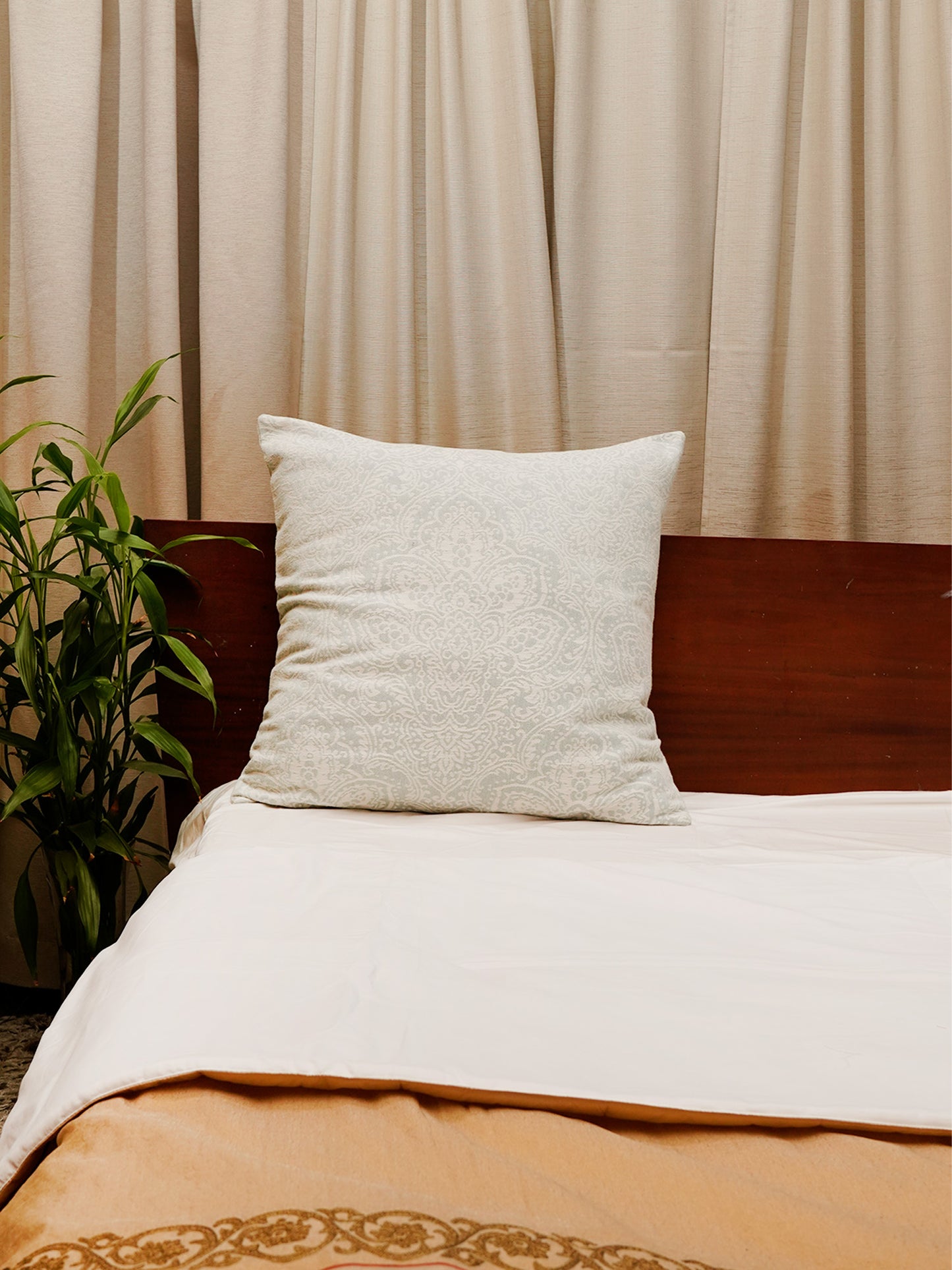 Cushion Cover Polyster Blend Self Textured Blue - 24"X24"