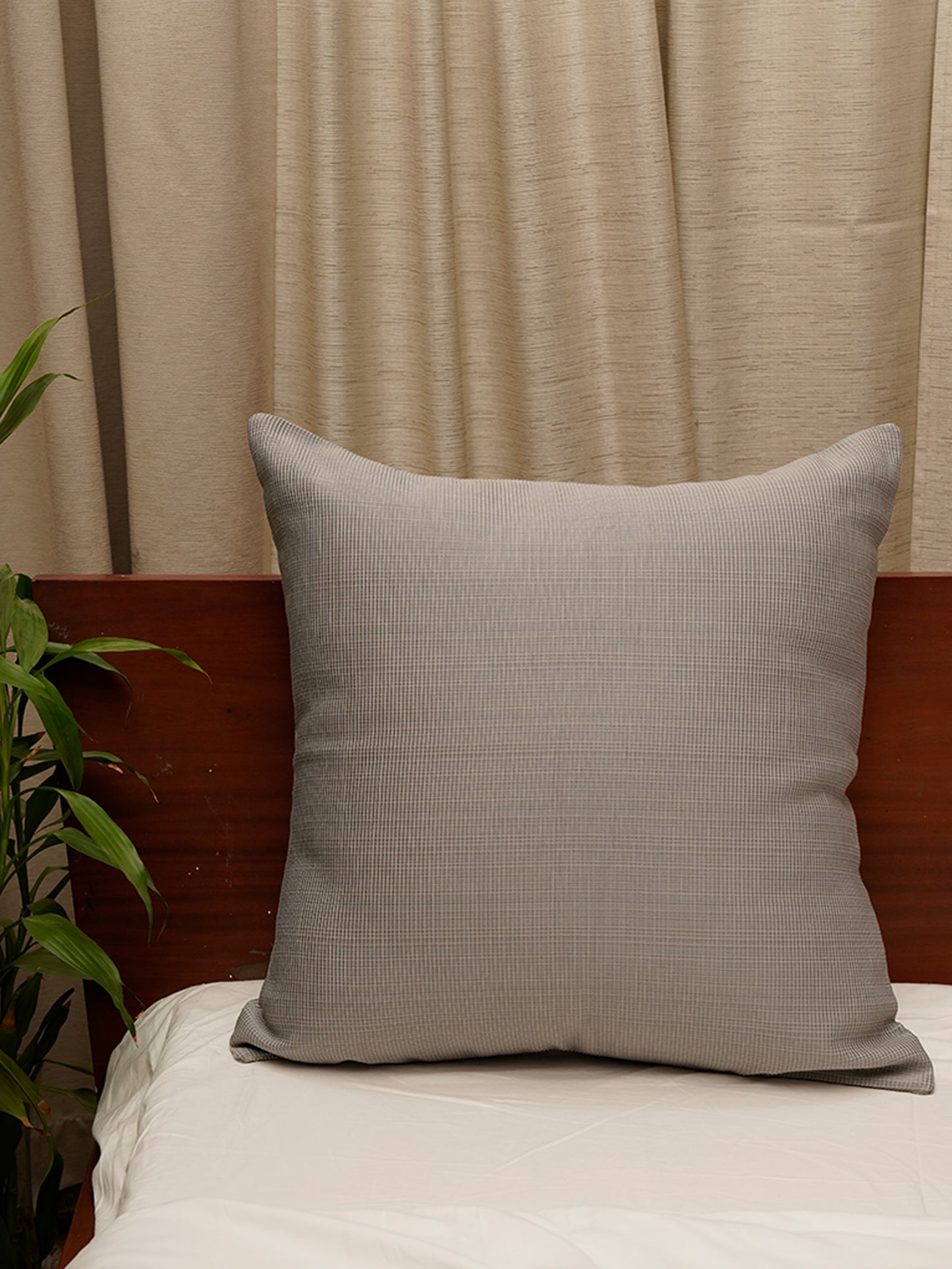 Cushion Cover Polyster Blend Self Textured Blue - 24"X24"