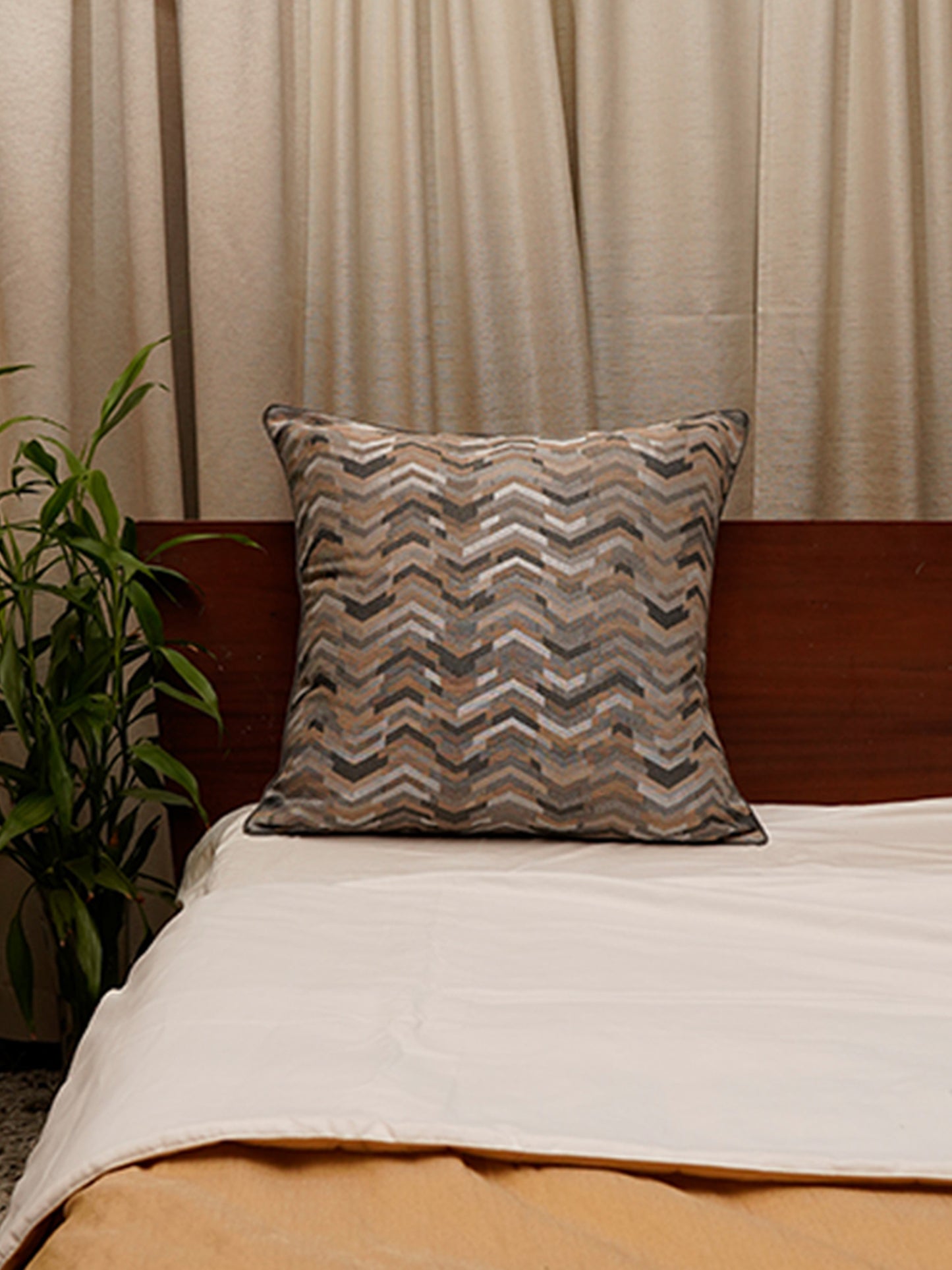 Cushion Cover Polyester Blend self Textured Multi - 24"X24"