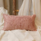 Cushion Cover Polyester Blend  Cord Piping and Quilting with Embroidery Pink - 12" X 22"