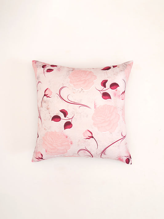 Cushion Cover Polycanvas Digital Printed Floral Pink - 16" X 16"