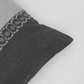 Cushion Cover Cotton Blend Patchwork with Embroidery Grey - 12" X 22"