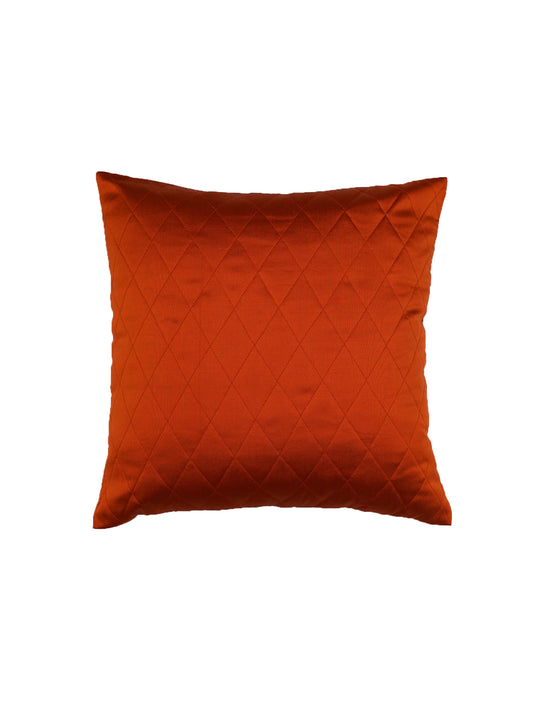 Cushion Cover Diamond Quilted Polyester Blend Orange - 16" x 16"