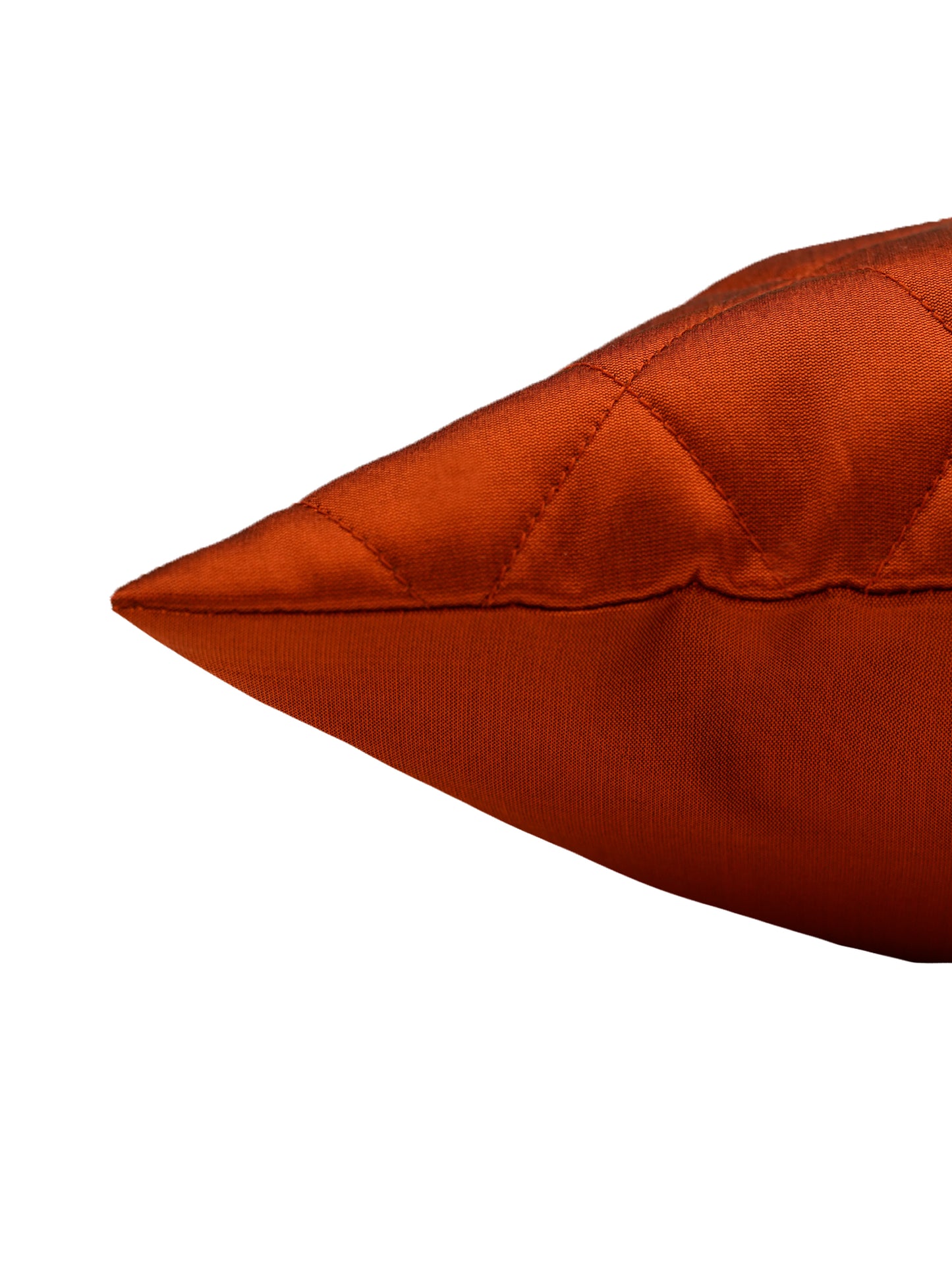 Cushion Cover Diamond Quilted Polyester Blend Orange - 16" x 16"