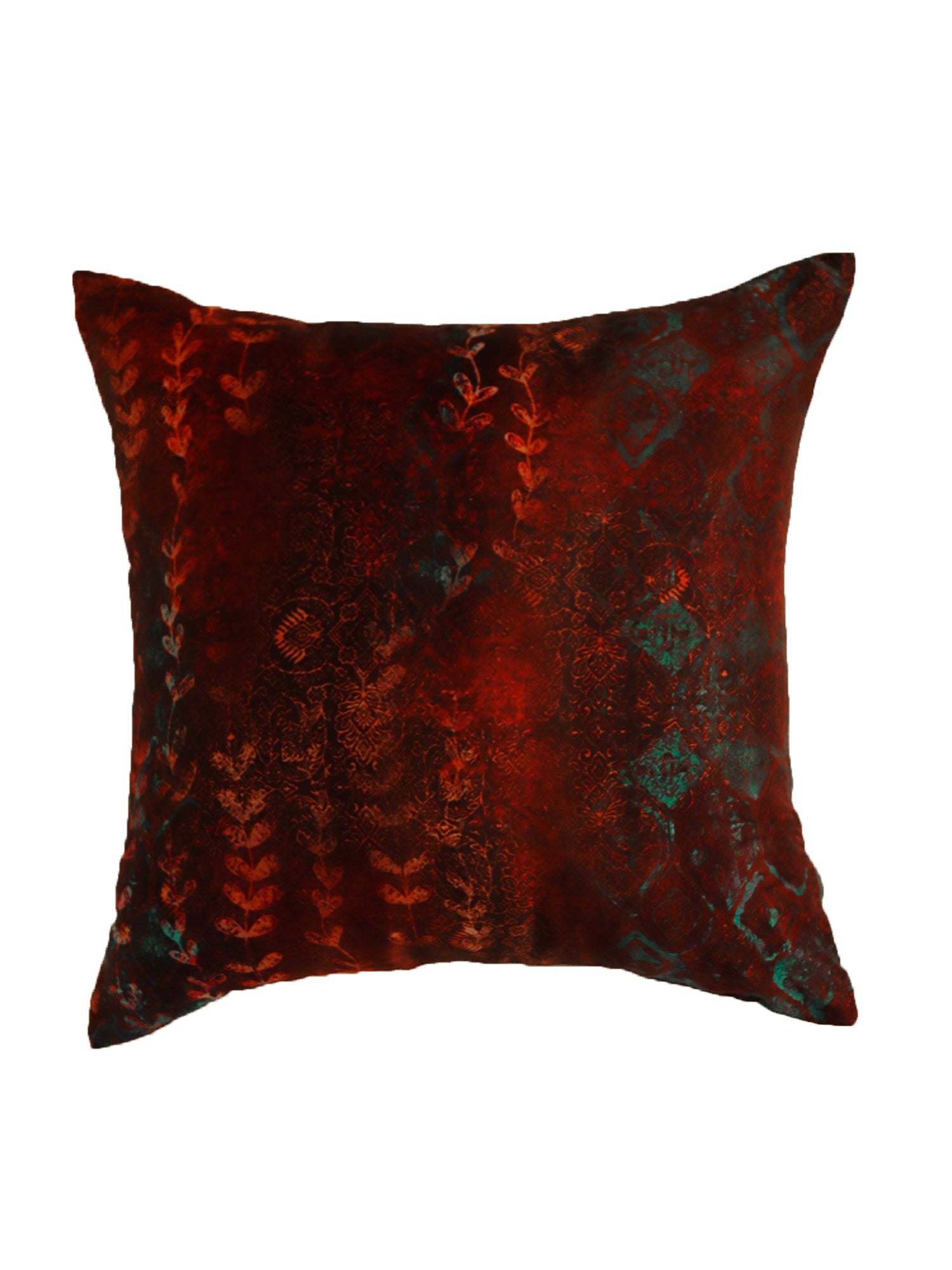 Cushion Cover Printed Poly Canvas Contemporary Red Blue - 16" X 16"