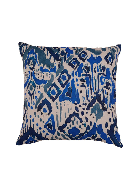 Cushion Cover Polycanvas Abstract Blue White - 16" X 16"