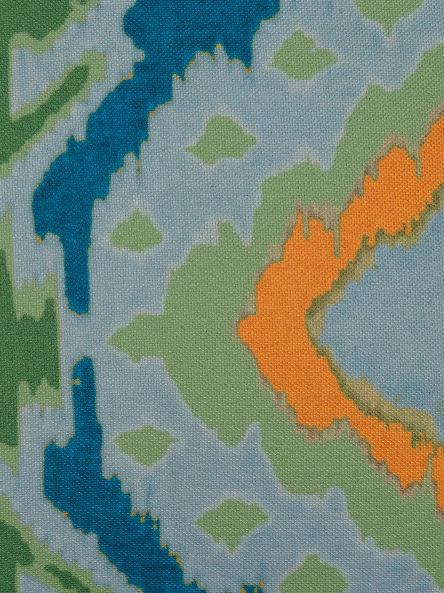 Cushion Cover Polycanvas Abstract Green Blue - 16" X 16"