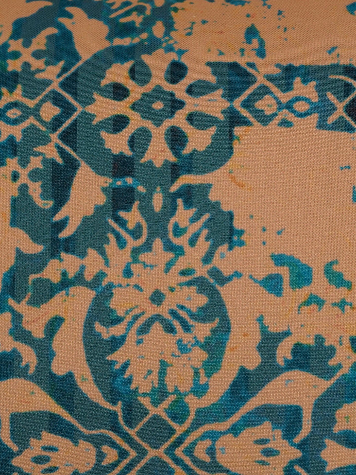 Cushion Cover Polycanvas Ocher Blue Contemporary Ocher Blue - 16" X 16"