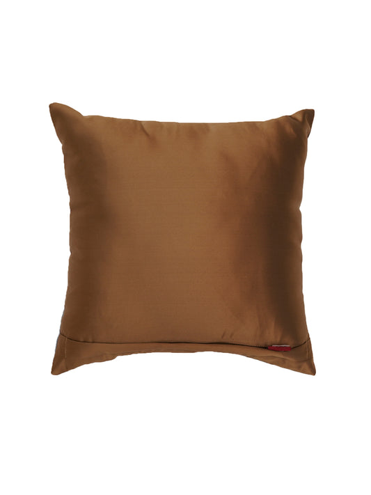 Cushion Cover Polycanvas Brown Blue Watercolor Ikat Brown - 16" X 16"