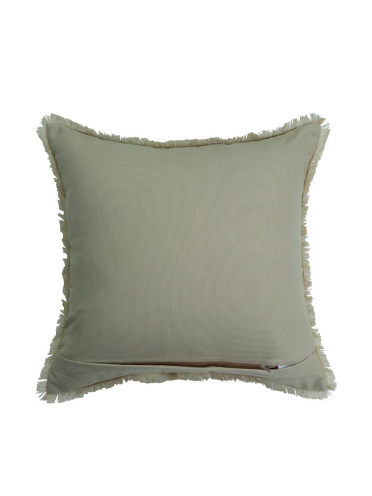 Technique Cushion Cover Patchwork Beige White - 16" X 16"