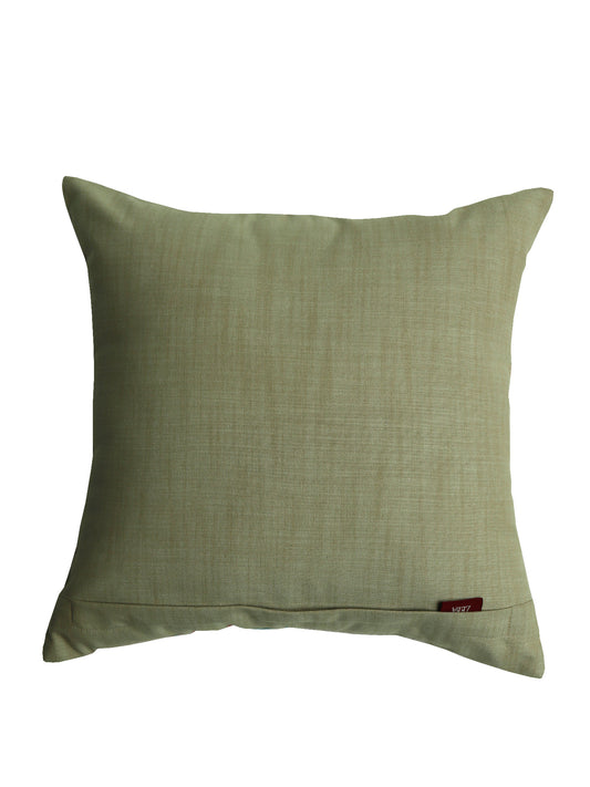 Printed Cushion Cover Polyester with Embroidery Handiwork Floral - 16" X 16"
