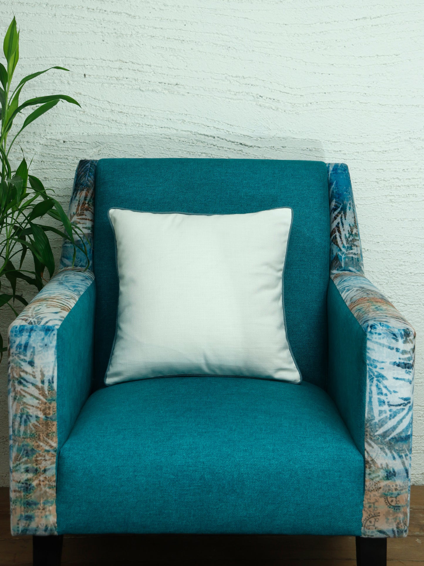 Cushion Cover Cotton Blend Solid with Cord Piping White - 16" X 16"