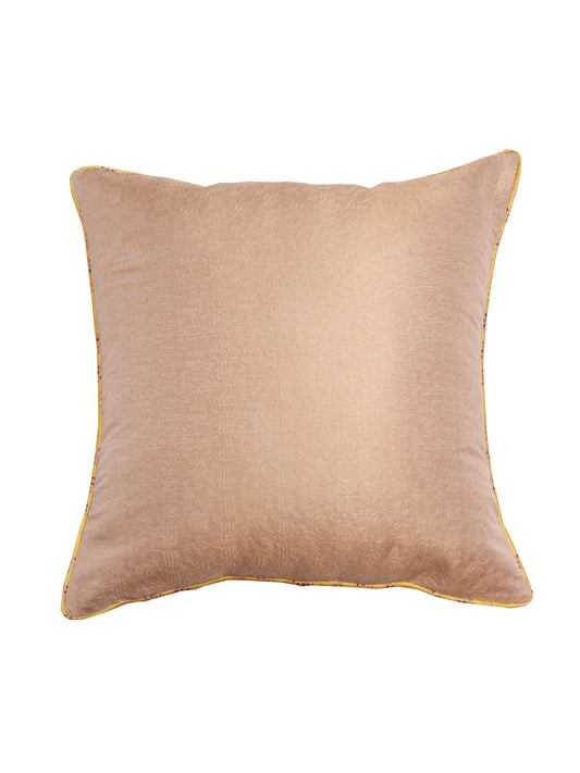 Cushion Cover Cotton Blend Self Textured Brocade Gold - 16" X 16"