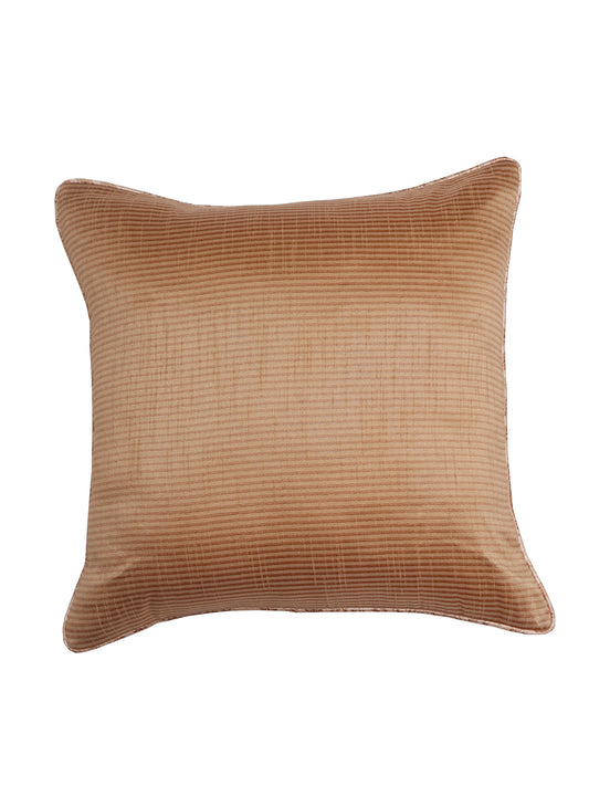 Cushion Cover Cotton Blend Self Textured Brocade Mustard - 16" X 16"