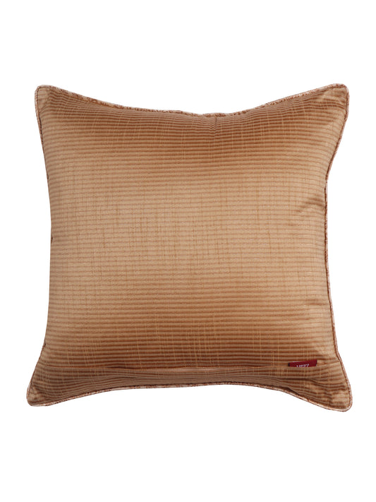 Cushion Cover Cotton Blend Self Textured Brocade Mustard - 16" X 16"