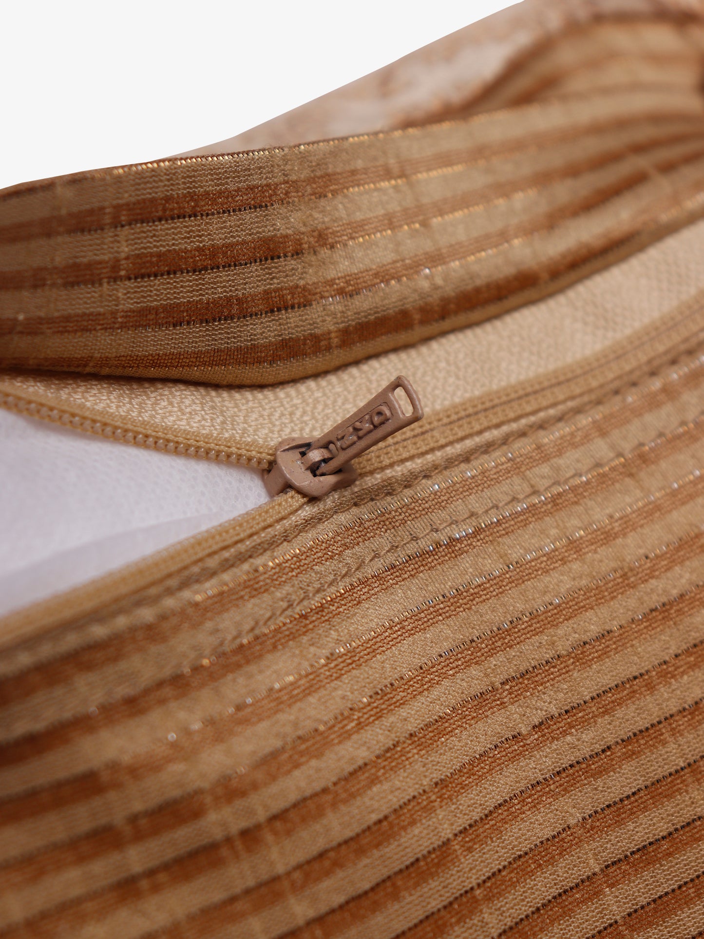 Cushion Cover Cotton Blend Self Textured Brocade Mustard - 16" X 16"