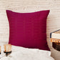 Cushion Cover Polyester Zari Embroidery with Self Quilting Purple - 16"x16"