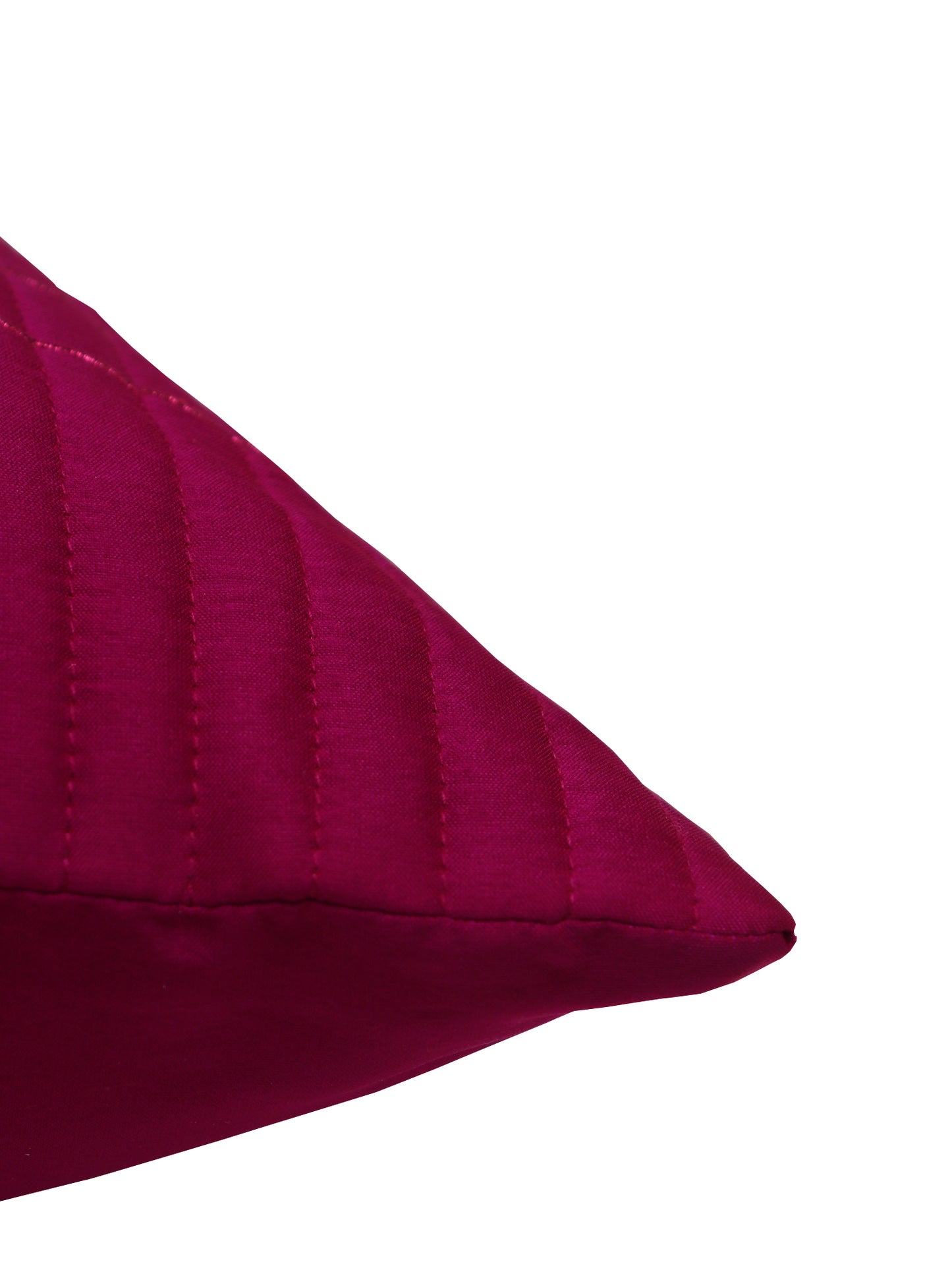 Cushion Cover Polyester Zari Embroidery with Self Quilting Purple - 16"x16"