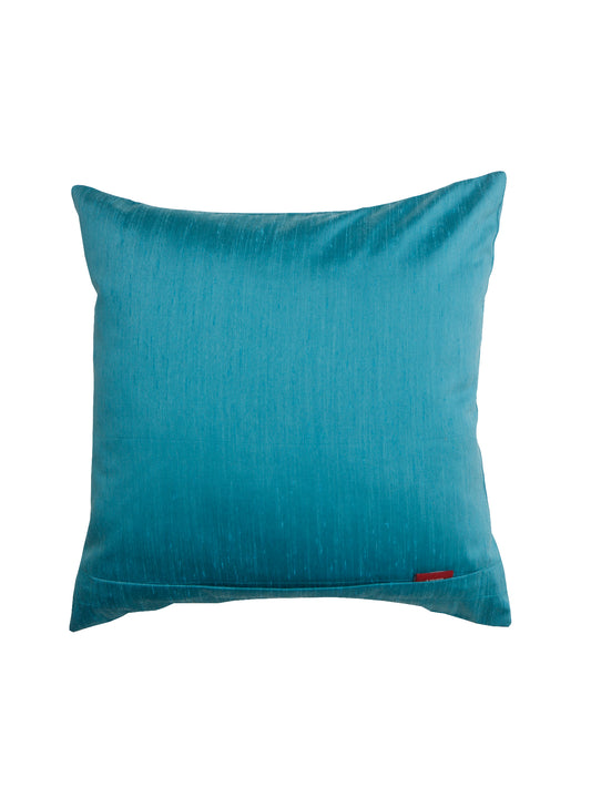 Cushion Cover Tassles Polyester Blend Blue - 16" x 16"