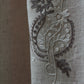 Door Curtain 100% Linen Aari Embroidered Floral  Sheer Beige - 52" X 90"