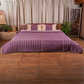 Quilt with 2 Pillow Shams Decorative Polyester Self Textured Reversible Purple/Cream - (90" X 108" ; Pillow - 17" X 27")