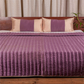 Quilt with 2 Pillow Shams Decorative Polyester Self Textured Reversible Purple/Cream - (90" X 108" ; Pillow - 17" X 27")