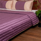 Quilt with 2 Pillow Shams Decorative Polyester Self Textured Reversible Purple/Cream - (90" X 108" ; Pillow - 17" X 27")