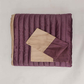Quilt with 2 Pillow Shams Decorative Polyester Self Textured Reversible Purple/Cream - (90" X 108" ; Pillow - 17" X 27")