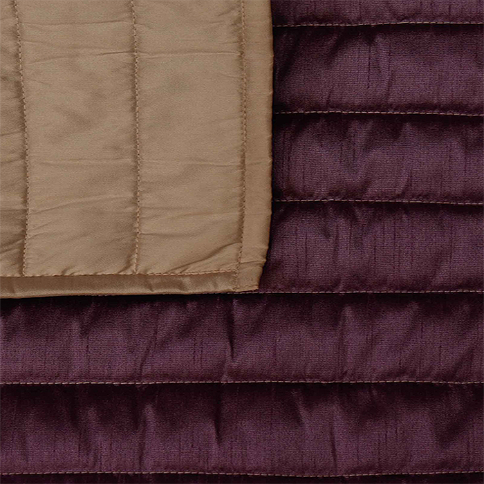 Quilt with 2 Pillow Shams Decorative Polyester Self Textured Reversible Purple/Cream - (90" X 108" ; Pillow - 17" X 27")