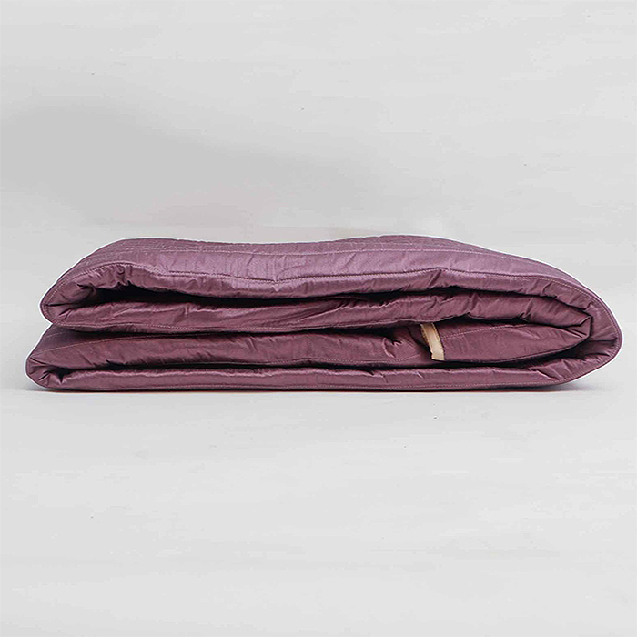 Quilt with 2 Pillow Shams Decorative Polyester Self Textured Reversible Purple/Cream - (90" X 108" ; Pillow - 17" X 27")
