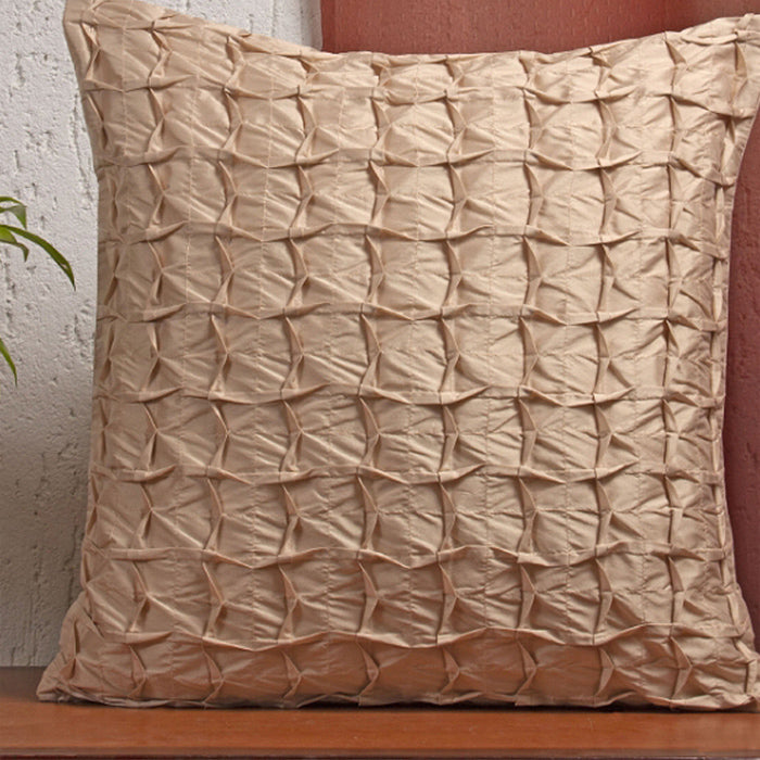 Co-ordinated Cushion Cover Set Of 3 Polyester Blend Digital Printed And Box Pleated Multi-color- 16" x 16"